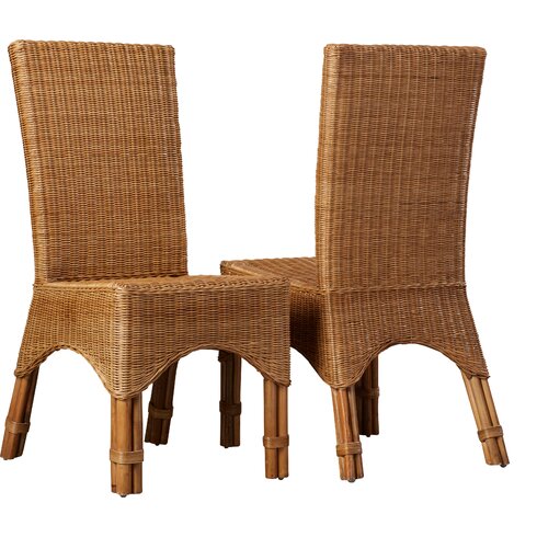 Bay Isle Home Staples Rattan Dining Chair With Rattan Pole Legs